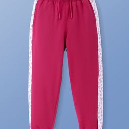 Pine Kids Knit Full Length Lounge Pant With Side Tape Print - Maroon-picture-6