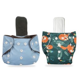 Chinmay Kids Printed Diapers Pack of 2 | Size Adjustable Baby Cloth Button Diaper - Washable/Reusable Nappies for Infants & Toddlers With Insert-image-94