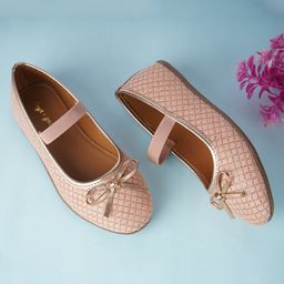 boyz n galz Shimmer Bow Applique Detailed Ballerinas - Rose Gold-image-47