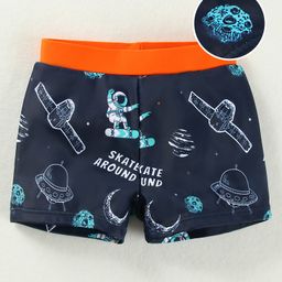 Mark & Mia Swimming Trunk With Space Theme Print - Navy Blue-image-71