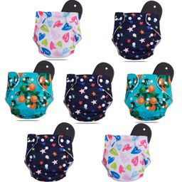 Devico Leakage Proof Reusable Cloth Diaper With 5 Layer High absorbent Pad Pack of 7- Black-8