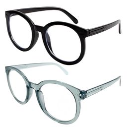 SYGA Pack of 2 Men & Women Anti-Blue Light Radiation Ins High-Value Plain Glasses (Black & Grey)-image-61