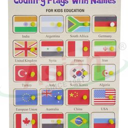asian Portable Wooden Country Flag Puzzle For Kids Pack of 1 (Multicolor)-19