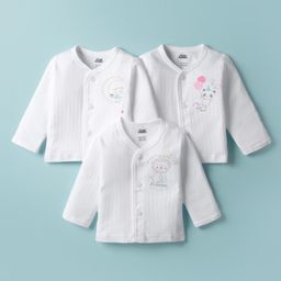 Pink Rabbit Single Jersey Knit Full Sleeves Jhablas With Animal Print Pack Of 3 - White-image-93