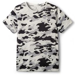 Pine Active Knit Half Sleeves T-Shirt with Camouflage Print - Grey & Black-picture-26