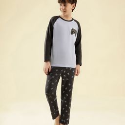 Lil Tomatoes Cotton Knit Full Sleeves Gaming Remote Printed Night Suit Set - Blue-picture-18