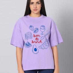 Besick Graphic Printed Round Neck Drop Shoulder Sleeves Cotton Oversized T-shirt-picture-39