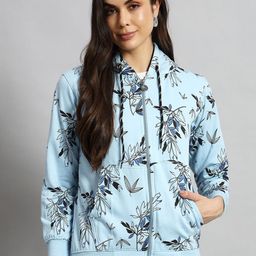 eWools Women Floral Printed Hooded Sweatshirt-image-104