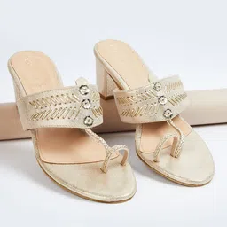Melange by Lifestyle Embellished Block Heel Sandals-21