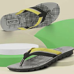 RIFOF Men Yellow PU Flip Flops-image-93
