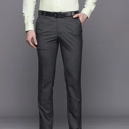 Raymond Men Flat-Front Slim Fit Trousers-image-20