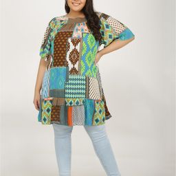 VELDRESS Multicoloured & pink sand Print Longline Top-picture-10