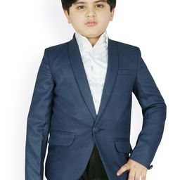 SG YUVRAJ Boys Blue Solid Single-Breasted Blazer-19