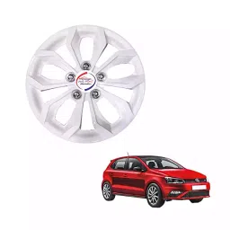 Auto Pearl 381 mm(15 Inch) Set of 4 Pcs Pearl White Hubcap Wheel Cover Replacements for Polo-image-1