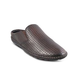 Mochi Men Brown Shoe-Style Leather Sandals-image-56