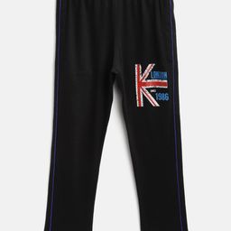 CHIMPRALA Kids Black & Red Printed Detail Cotton Antimicrobial Track Pants-image-59