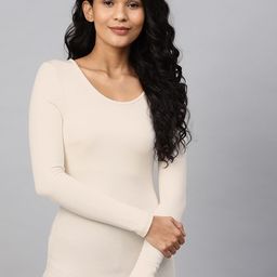 Marks & Spencer Women Cream-Coloured Solid Thermal Top-picture-22