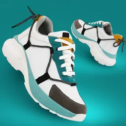 glitchez Men Colourblocked PU Lace-Up Sneakers-image-8