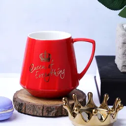 A Vintage Affair- Home Decor Red & Gold-Toned Printed Ceramic Mug-image-36