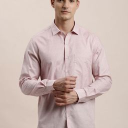 Turtle Spread Collar Long Sleeves Pure Cotton Classic Slim Fit Formal Shirt-image-84