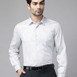 Blackberrys India Fit Geometric Printed Spread Collar Pure Cotton Formal Shirt-picture-22