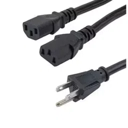 L-COM PWR CORD, N5-15P-2X IEC C13, 2 , 15A, N515P-C132-15-2F-17