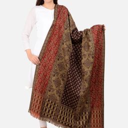 BAISA Women Paisley Woven Design Woollen Shawl-image-130