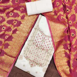 KALINI Embellished Unstitched Dress Material-image-72