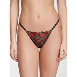 victoria's secret intimates Victoria's Secret Very Sexy Cherry Embroidery Adjustable String Thong Panty - Black-picture-36