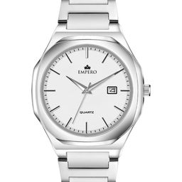 EMPERO Men Stainless Steel Straps Analogue Watch EAB219 White Dial Silver Chain-57
