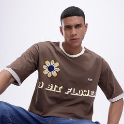 Kook N Keech Puff Print Drop-Shoulder Sleeves Oversized Cotton T-shirt-image-55
