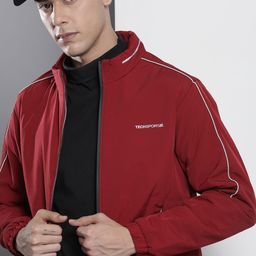 The Indian Garage Co Men Maroon Solid  Tailored Jacket-picture-31