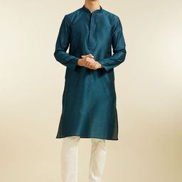 Diwas by Manyavar Ethnic Motifs Woven Design Mandarin Collar Straight Kurta-image-15