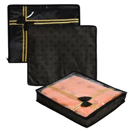 Kuber Industries Black Pack of 3 Dot-Printed Top Visible Window Multi-Utility Organisers image 5