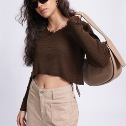 glitchez Rib Knits V-Neck Ribbed Pullover-image-52