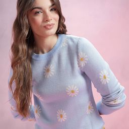 DressBerry Floral Self-Design Acrylic Pullover-29
