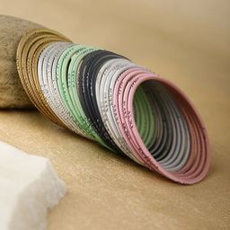 Priyaasi Set Of 24 Textured Bangles-image-52