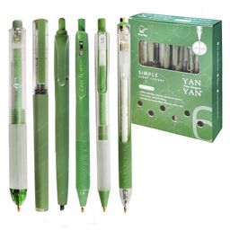 FunBlast Gel Pens Set for Smooth Writing  5 Gel Pens & 1 Highlighter Pen  Green-12