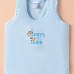 Tango Single Jersey Knit Sleeveless Vest with Tiger & Text Print - Aqua Blue-picture-11