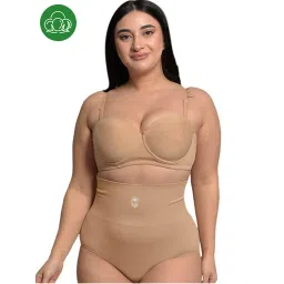 Inner Sense Plus Size Beige Bamboo Seamless Tummy Tucker-picture-18