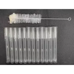 GENERIC 15x125 mm Transparent Test Tube with Rim & Cleaning Brush for Laboratory, tt15*125-10wttb-2 (Set of 13)-14