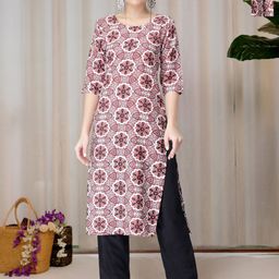 HERE&NOW Selection Of 2 Floral Printed Straight Kurtas-image-55