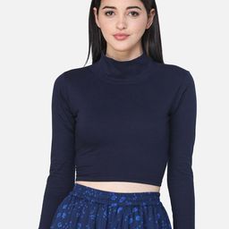 Cation High Neck Crop Top-32