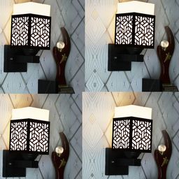 Gojeeva Brown Wood Square Wall Lamps-picture-37