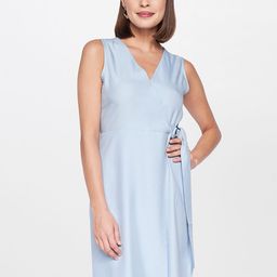 AND Blue A-Line Tie Up Midi Dress-image-62