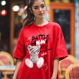 Leotude Women Graphic Printed Round Neck Cotton Oversized T-shirt-image-23