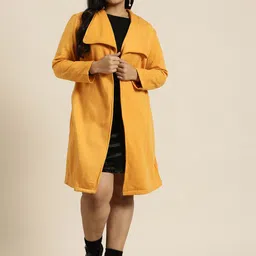 Qurvii+ Plus Size Front-Open Overcoat-24