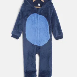 MINI KLUB Infant Boys Navy-Blue Solid Cotton Sleep Suit-image-58
