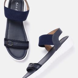 Mast & Harbour Women Open Toe Flats with Buckle Detailing-image-29