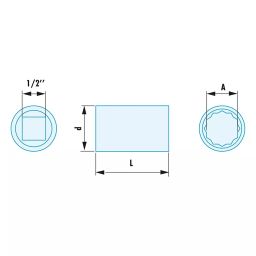 FACOM 12.7 mm (1/2 Inch) Square Drive Socket Metric 32 mm, S.32SR image 2